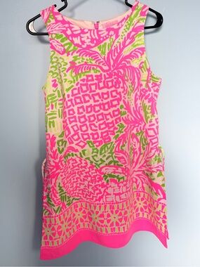Lilly Pulitzer Donna Shift Romper Pink Sunset Home Slice Pineapple Size S